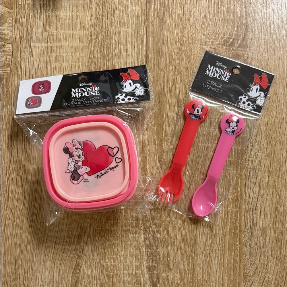 Disney Minnie Mouse Pink and Red Lunch Set